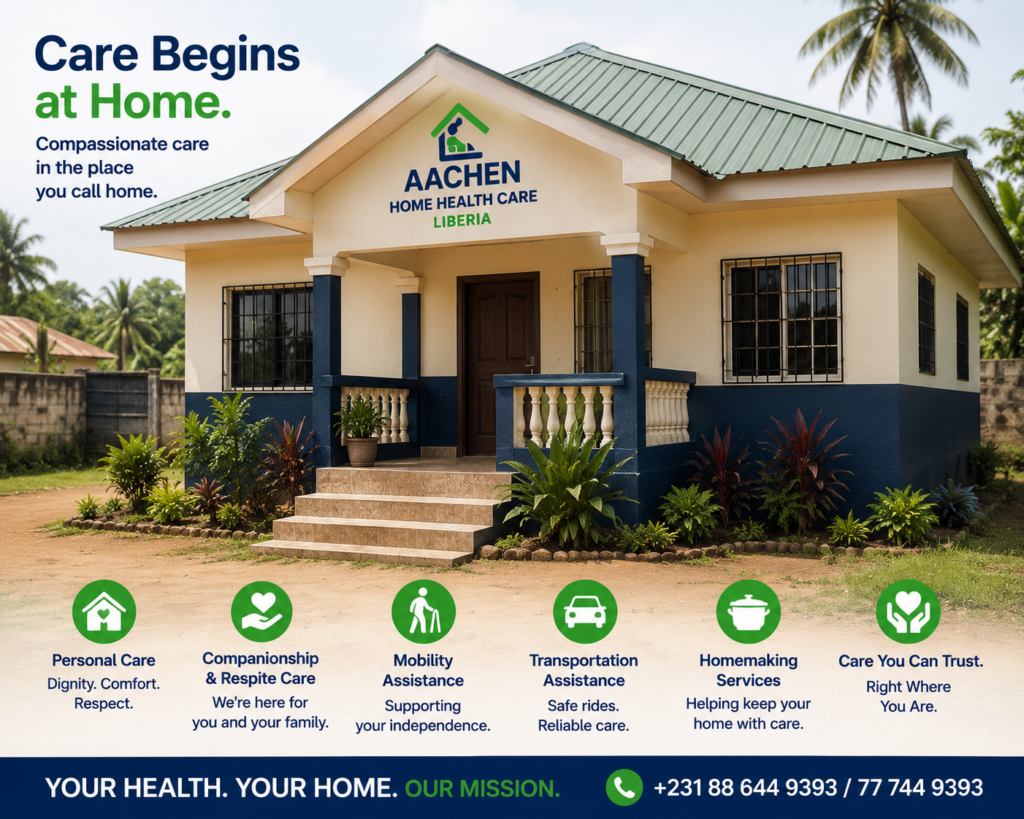 Care begins at home: illustration of a home with Aachen care services